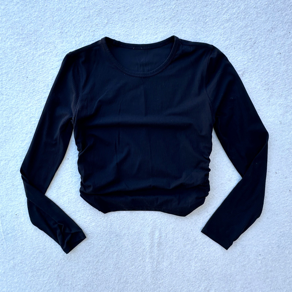 Lululemon All It Takes Ribbed Nulu Long-Sleeve Shirt Women's Black No Size Tag
